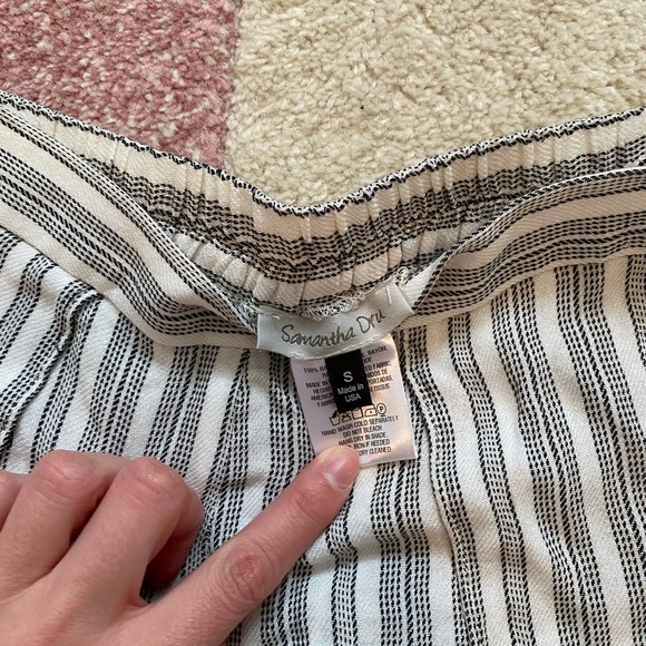 Gray and black striped pool/beach pants with slit - Picture 2 of 2